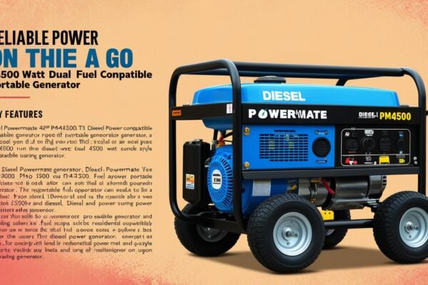 Diesel Powermate PM4500 4500 Watt Dual Fuel Compatible Portable Generator